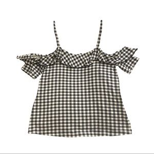 AMERICAN EAGLE Gingham Ruffle Top NWOT